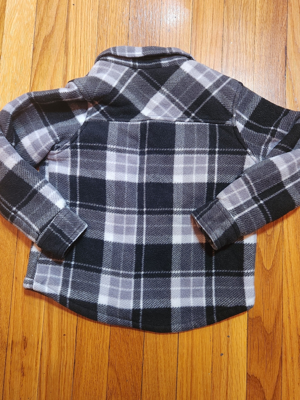 Eddie Bauer Black & Gray Plaid Sherpa-Lined Kids Jacket Size 4/5 - Picture 6 of 15